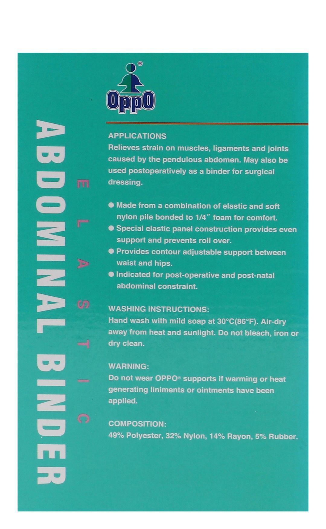 Oppo 2060 Large Beige Elastic Abdominal Binder (94-104.1cm), 1 Piece - Makkah Pharmacy