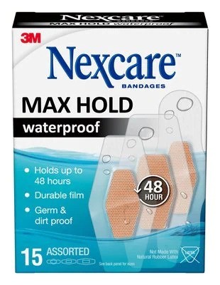 Nexcareâ„¢ Max Hold Waterproof Bandages 12'S