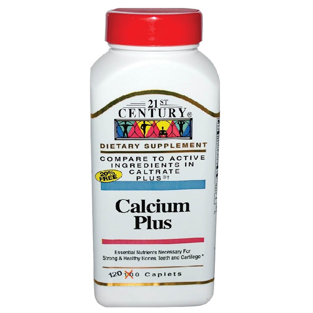 21St Century Calcium Plus Caplets 120's