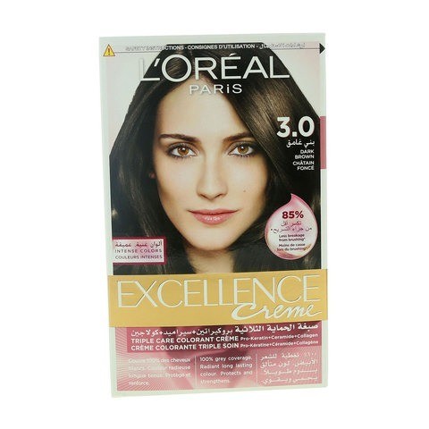 LOreal Paris Excellence Creme Permanent Hair Color, 3 Dark Brown