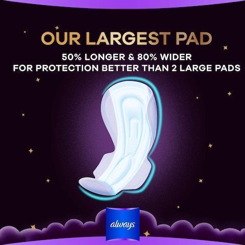 Always DreamZzz Clean & Dry Maxi Thick Night Heavy Pads with Wings, 7 Pieces - Makkah Pharmacy