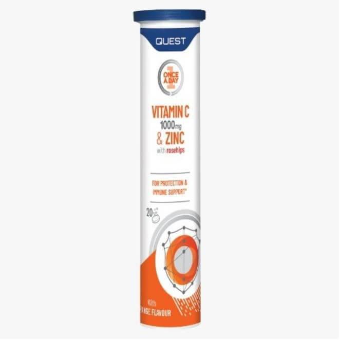Once a Day Effervescent Vitamin C 1000mg + Zinc 10mg + Rosehips Tabs 20's