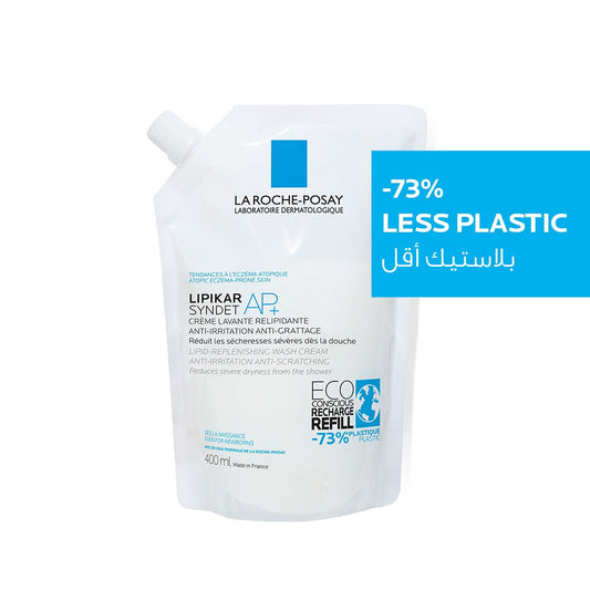 La Roche-Posay Lipikar AP Lipid Replenishing, Anti-Irritation & Anti-Scratching Shower Gel Refill for Atopic & Eczema Prone Skin (0+ Months), 400ml - Makkah Pharmacy