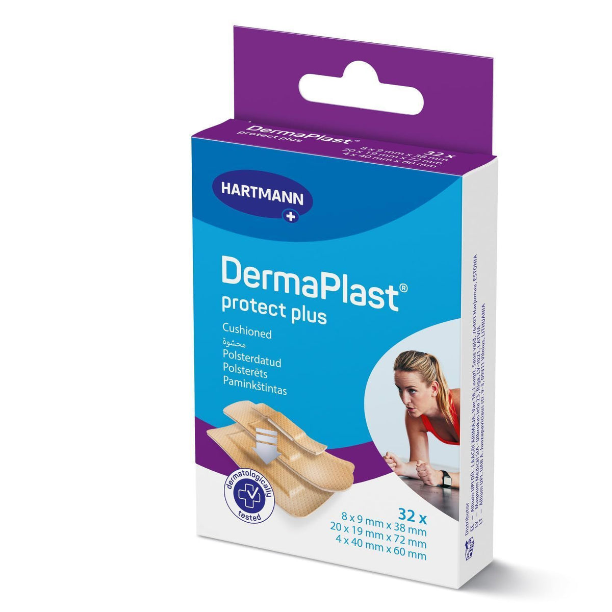 Hartmann Dermaplast Protect Plus Water-Resistant Assorted Plasters, 32 Pieces - Makkah Pharmacy