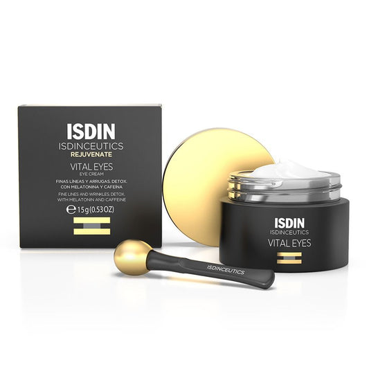 Isdin Vital Eyes Rejuvenating, Detoxifying & Anti-Wrinkle Cream with Melatonin & Caffeine, 15g - Makkah Pharmacy