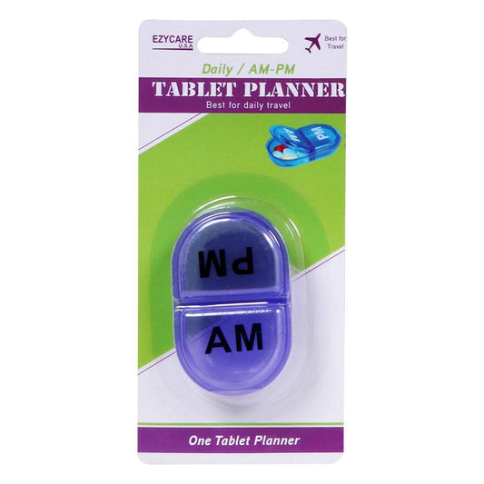 Ezycare Plus Blue Daily AM-PM Tablet Planner, 1 Piece - Makkah Pharmacy