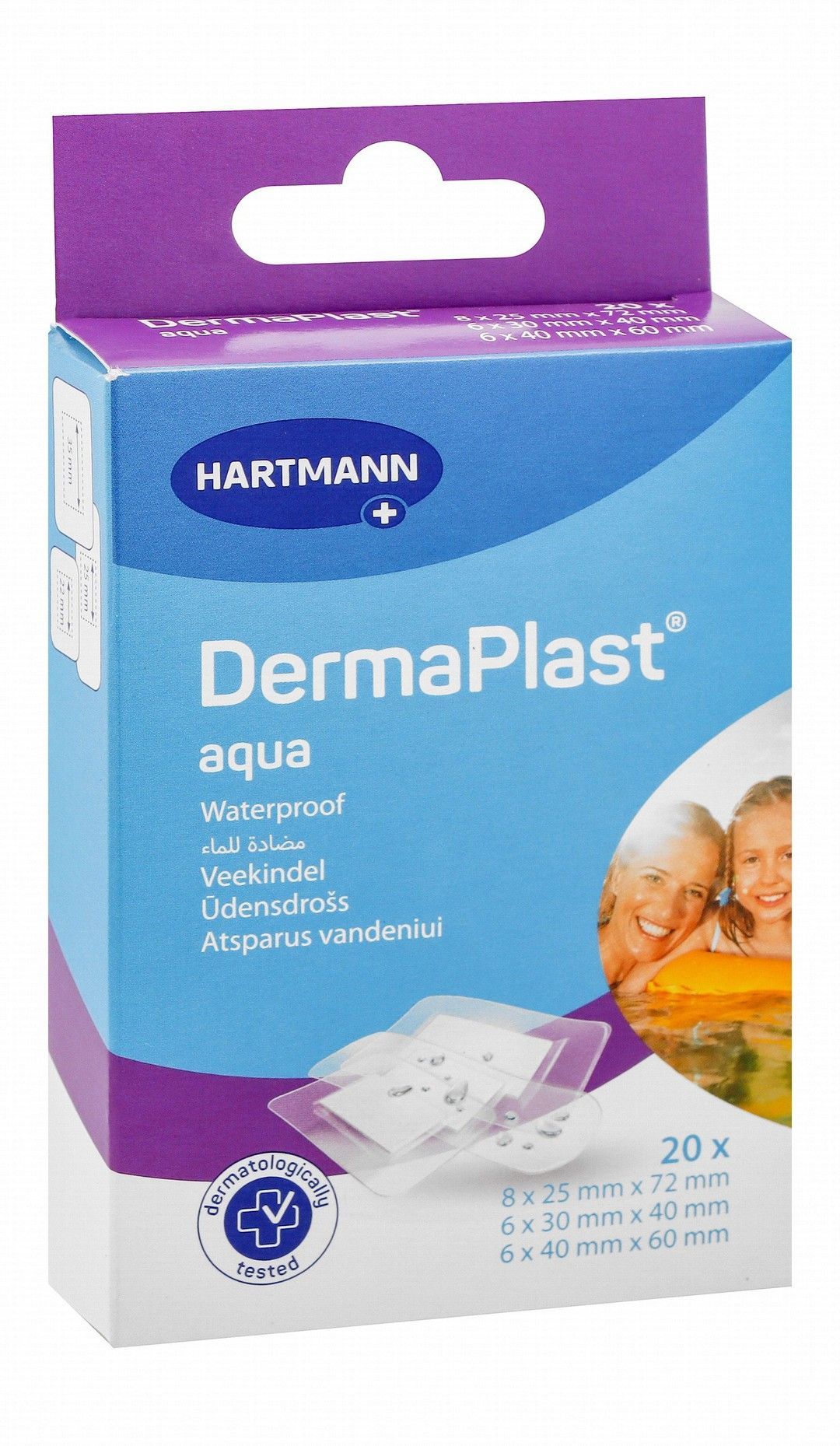 Hartmann Dermaplast Aqua Waterproof Assorted Plasters, 20 Pieces - Makkah Pharmacy