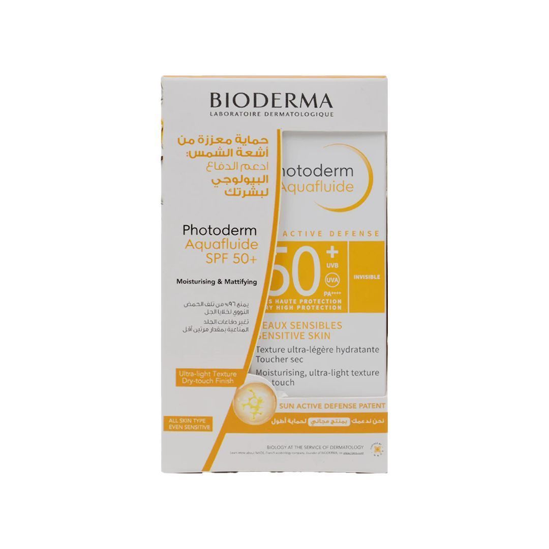 Bioderma Photoderm Invisible Aquafluid SPF50+ for Sun Protection, 2x40g - Makkah Pharmacy