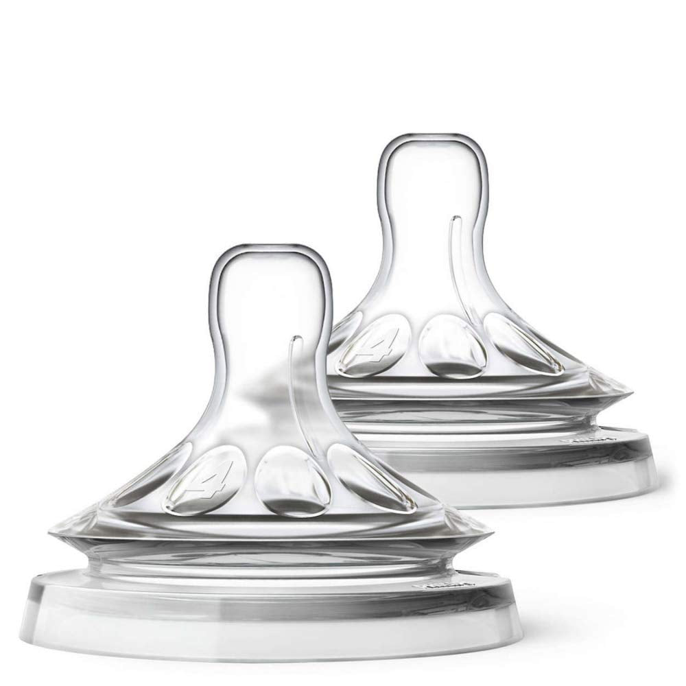 Philips Avent Scf044 / 27-2 - Natural Teats Fast Flow, 6M +, With 3 Holes, Size 4