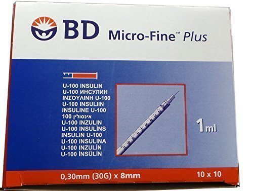 Bd Micro-Fine + Demi Insulin Syringe 1Ml With 30G X 8Mm Needle - Pack Of 100