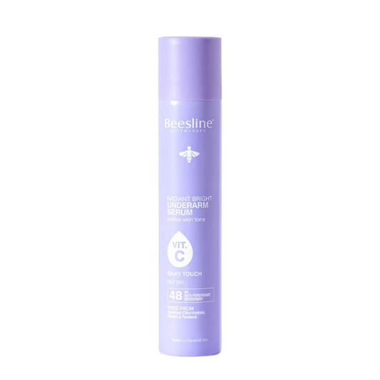 Beesline Silky Touch Radiant Bright 48H Antiperspirant Underarm Serum Deodorant Spray with Vitamin C for Sensitive Skin, 150ml - Makkah Pharmacy