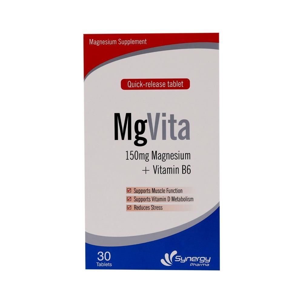 Synergys Mg Vita 150mg Magnesium + Vitamin B6 30 tablets - Makkah Pharmacy