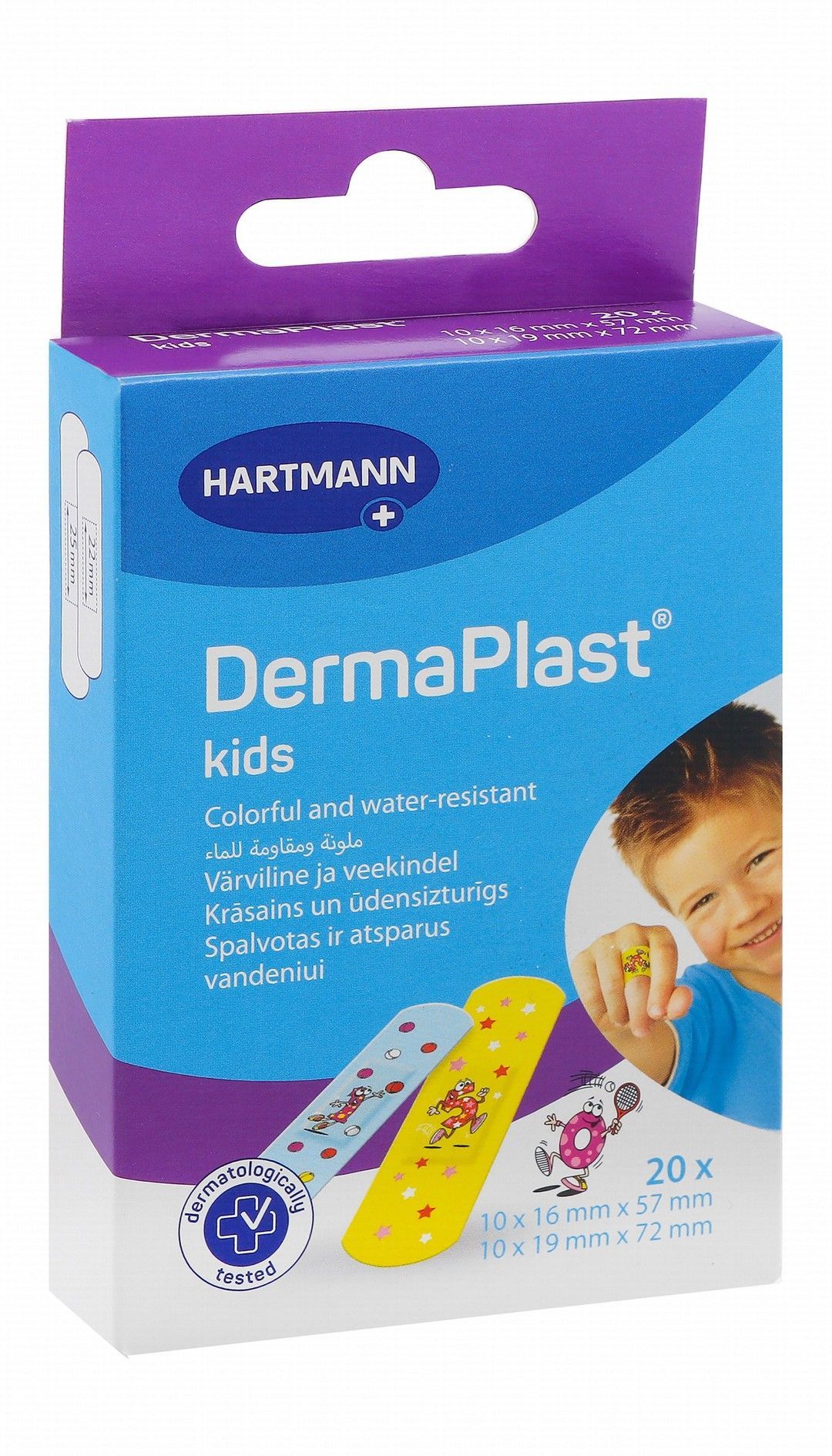 Hartmann Dermaplast Water-Resistant Assorted Plasters for Children, 20 Pieces - Makkah Pharmacy