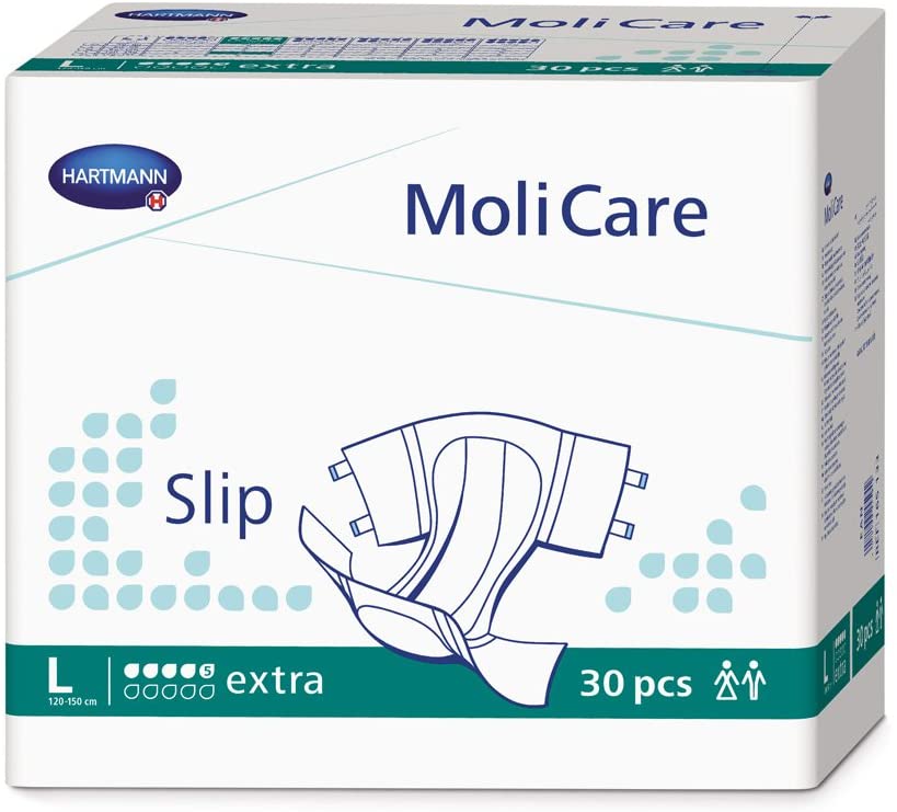 Molicare Adult Diapers 30 Pieces, Green Slip On, Large