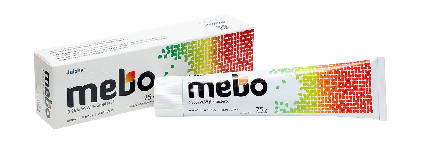 MEBO 0.25% Beta-Sitosterol Herbal & Natural Ointment for Burns, Wounds & Skin Ulcers, 75g - Makkah Pharmacy
