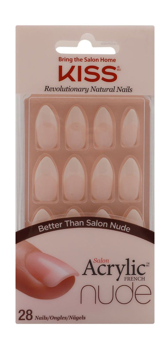 Kiss Salon Acrylic French Nude Nails, 1 Pack - Makkah Pharmacy