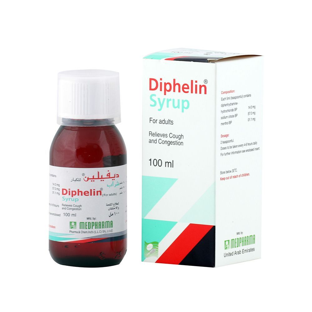 Diphelin Adult Syrup, 100ml