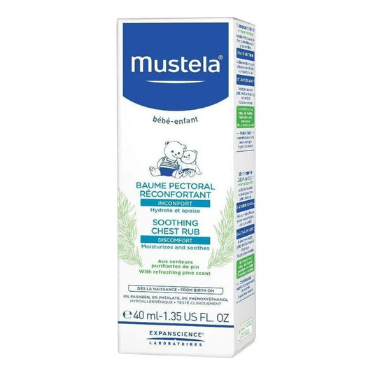 Mustela Hypoallergenic Soothing Chest Rub Balm Pine Scent for Babies, 40ml - Makkah Pharmacy