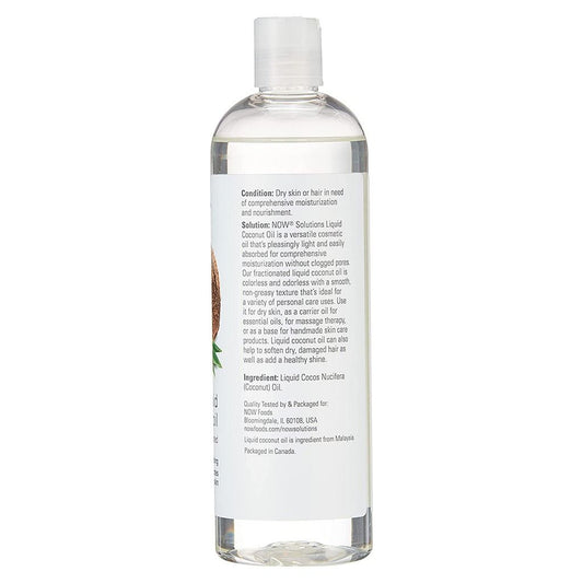 Now Solutions Liquid Coconut Oil Pure Fractionated 473ml - Makkah Pharmacy