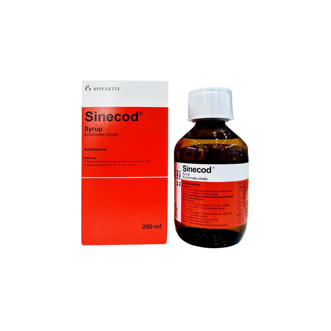 Sinecod Butamirate Citrate Syrup, 200ml - Makkah Pharmacy