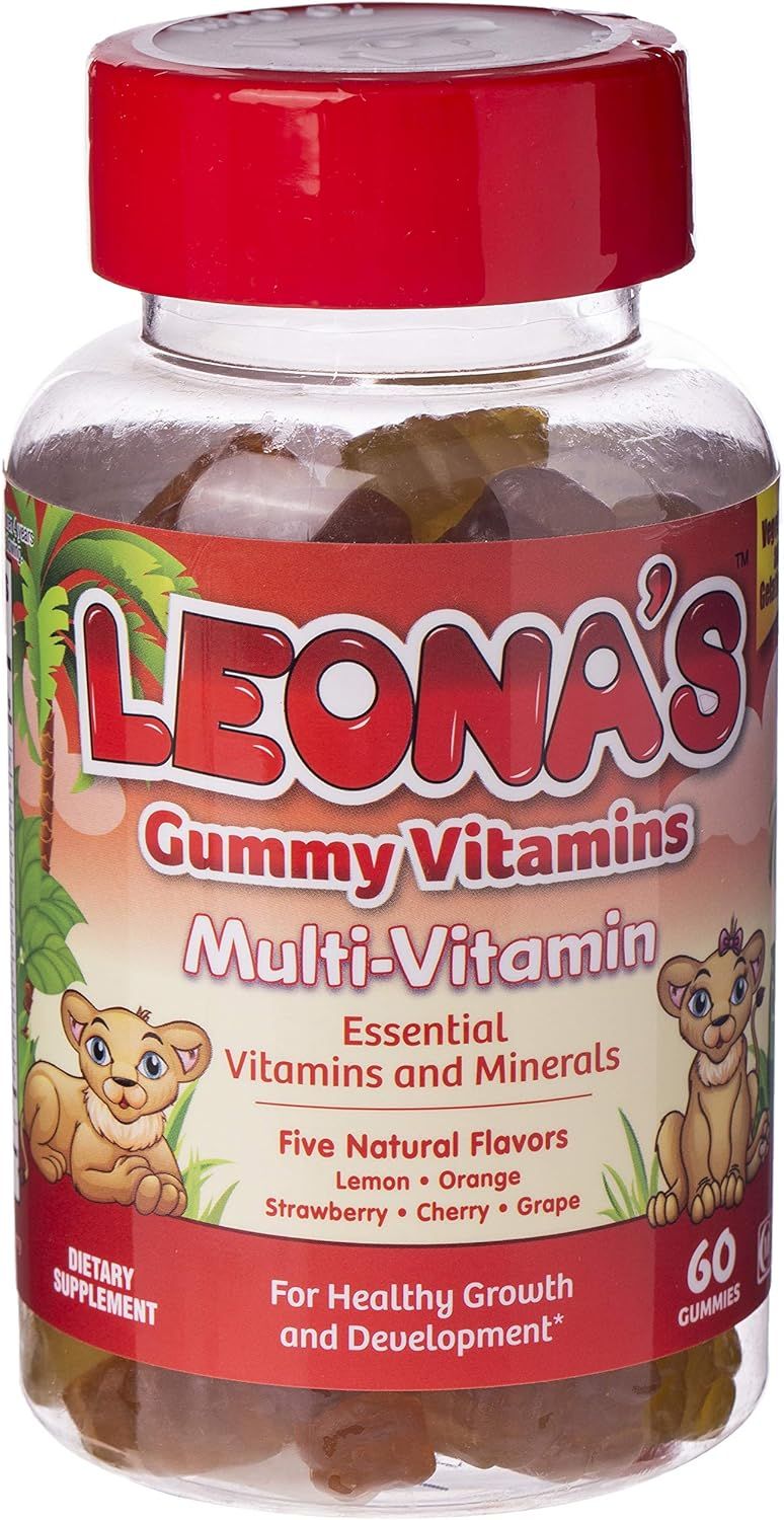 Leona’s Multivitamin Gummy Supplements Assorted Fruit Flavors for Children, 60 Pieces - Makkah Pharmacy