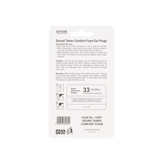Ezycare Sound Tamer Comfort Foam Ear Plugs 8 Pieces - Makkah Pharmacy