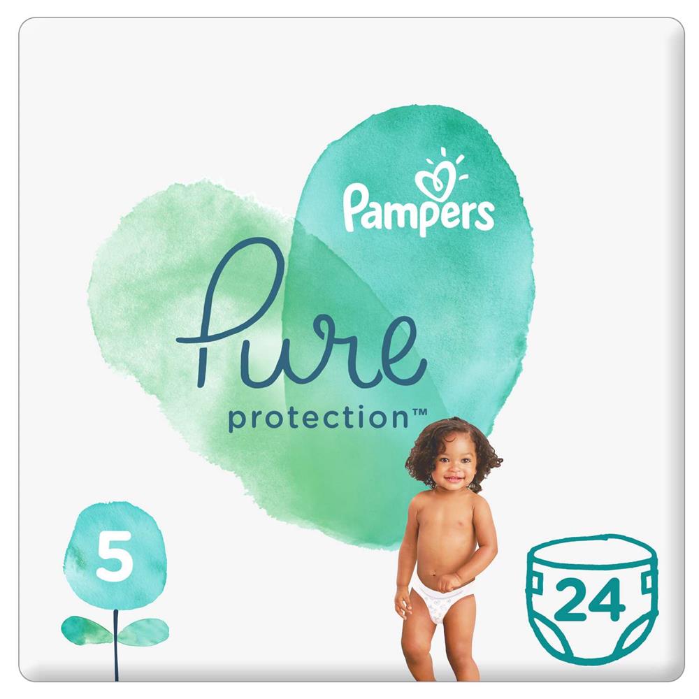 Pampers Pure Protection Diapers Size 5 +11Kg 24'S