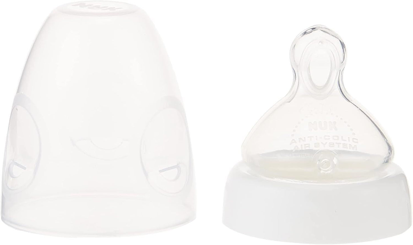 Nuk Classic White 240ml Medium Flow Glass Nursing Bottle (0-6 Months), 1 Piece - Makkah Pharmacy
