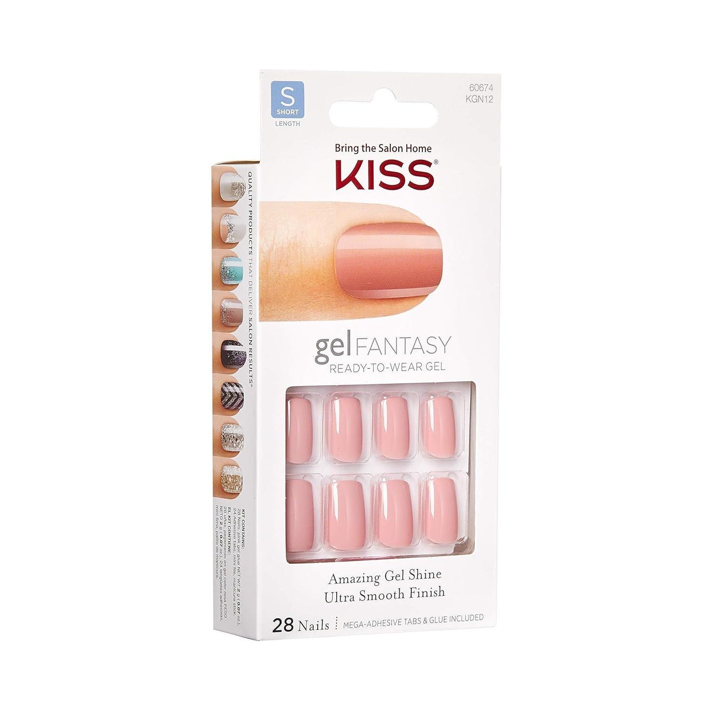Kiss Fantasy Ready to Wear Gel Pink Nails, 1 Pack