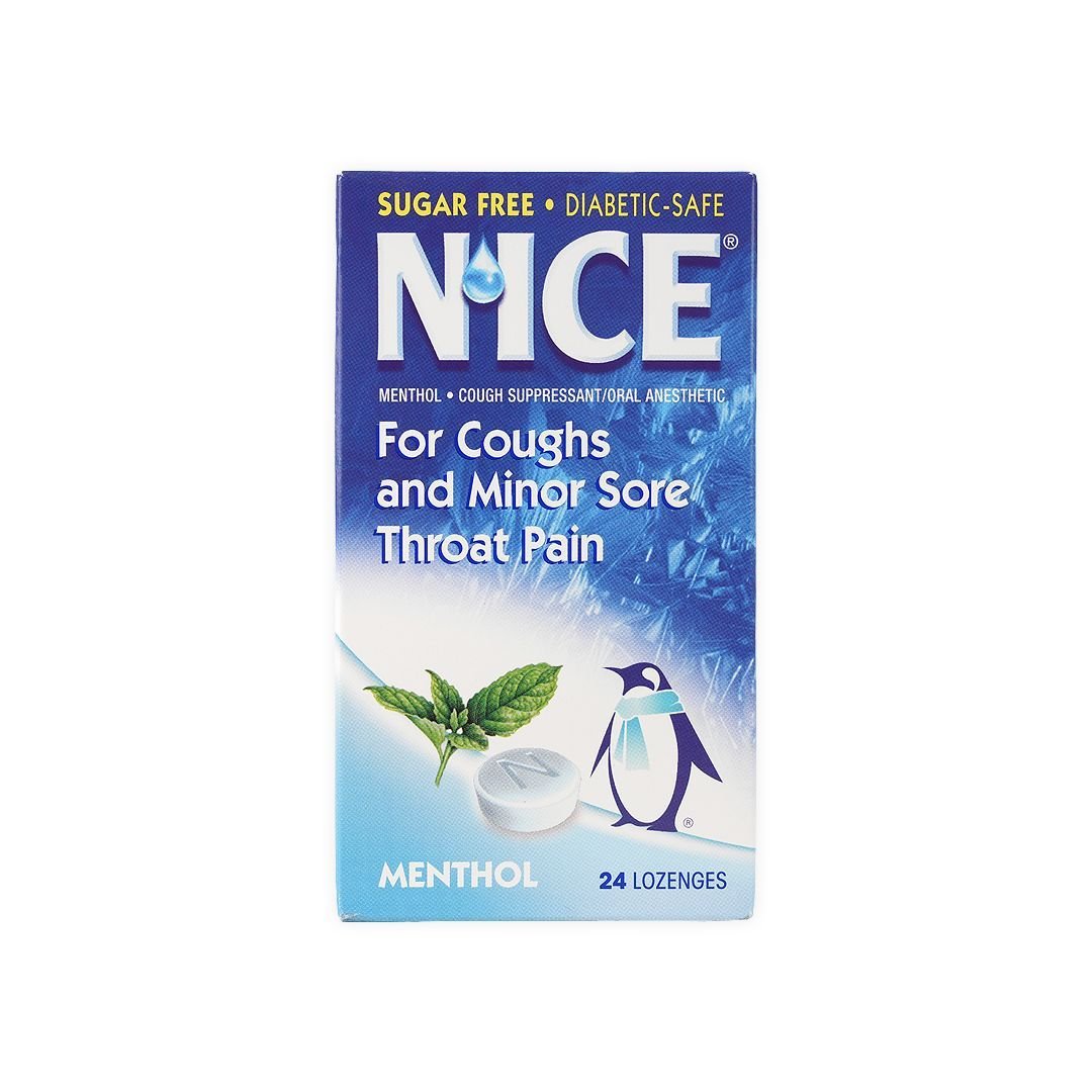 Nice Coughs & Sore Throat Relief Lozenges Menthol Flavor, 24 Pieces - Makkah Pharmacy