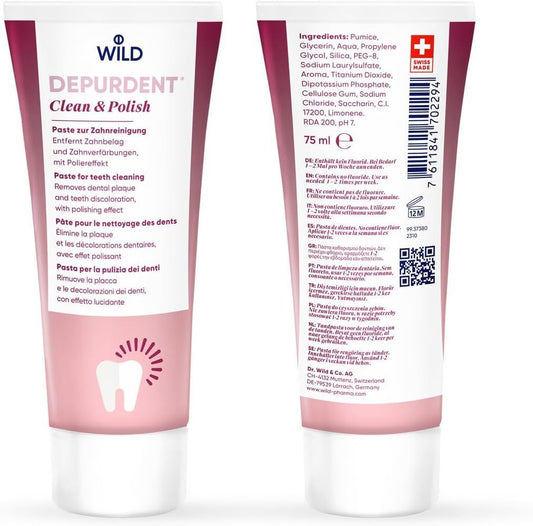 Wild Depurdent Clean & Polish Paste for Teeth Cleaning, 75ml - Makkah Pharmacy