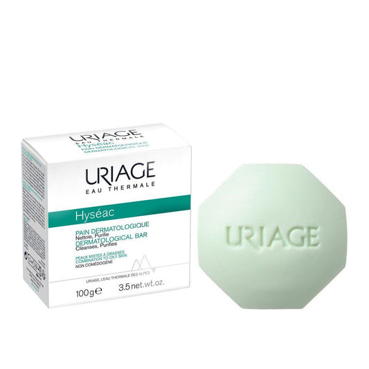 Uriage Hyseac Hypoallergenic Cleansing & Purifying Dermatological Soap Bar for Combination & Oily Skin - soap free, non comedogenic 100 gr - Makkah Pharmacy
