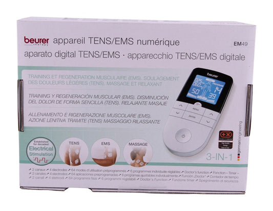 Beurer EM 49 Digital TENS & EMS Massage & Relaxation Stimulator for Muscle Training & Pain Relief, 1 Piece - Makkah Pharmacy