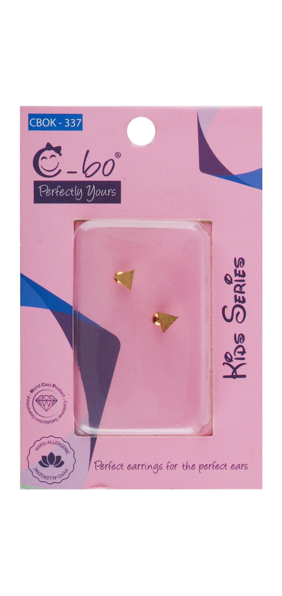 C-bo Kid Series Hypoallergenic Gold Triangle Shaped Stud Earrings, 1 Pair - Makkah Pharmacy