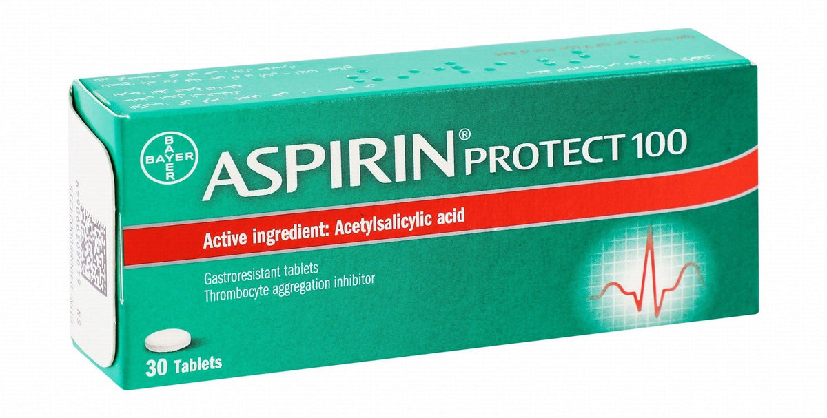 Aspirin Protect 100mg Gastroresistant Tablets with Acetylsalicylic Acid, 30 Tablets - Makkah Pharmacy