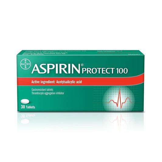 Aspirin Protect 100mg Gastroresistant Tablets with Acetylsalicylic Acid, 30 Tablets - Makkah Pharmacy