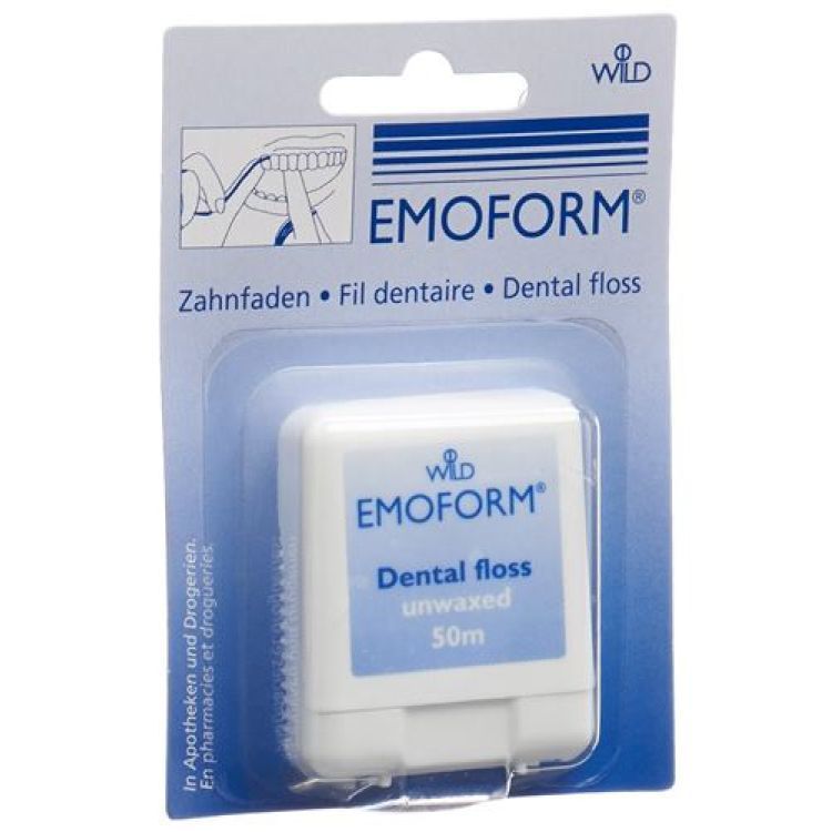 Emoform Unwaxed Dental Floss (50m), 1 Piece - Makkah Pharmacy
