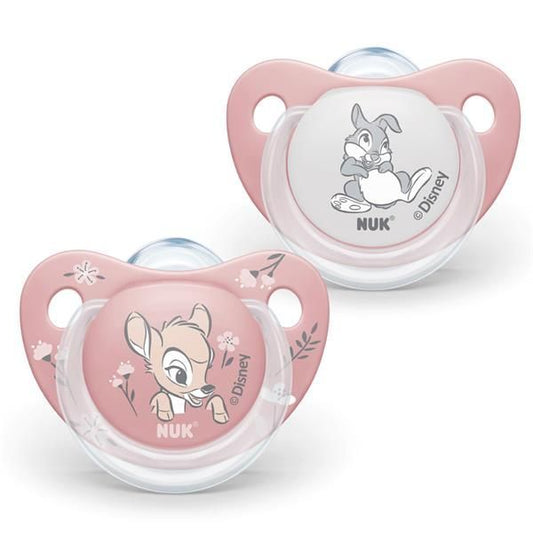 Nuk Disney Baby Pink & White Silicone Soothers (0-6 Months), 2 Pieces - Makkah Pharmacy