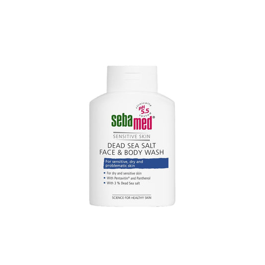 Sebamed Face & Body Wash with Dead Sea Salt, Pentavitin & Panthenol for Sensitive, Dry & Problematic Skin pH 5.5, 200ml - Makkah Pharmacy