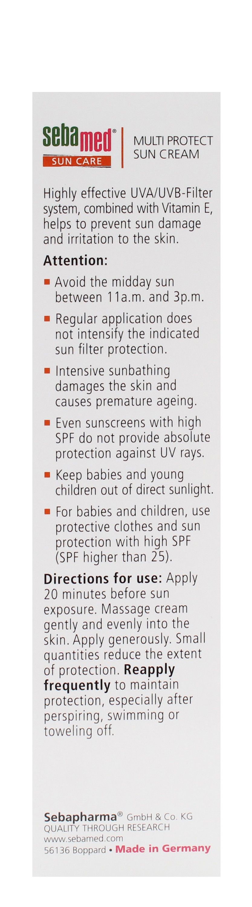 Sebamed Water-Resistant Sunscreen with Inulin, Lecithin & Vitamin E for Sun Sensitive Skin SPF50, 75ml - Makkah Pharmacy