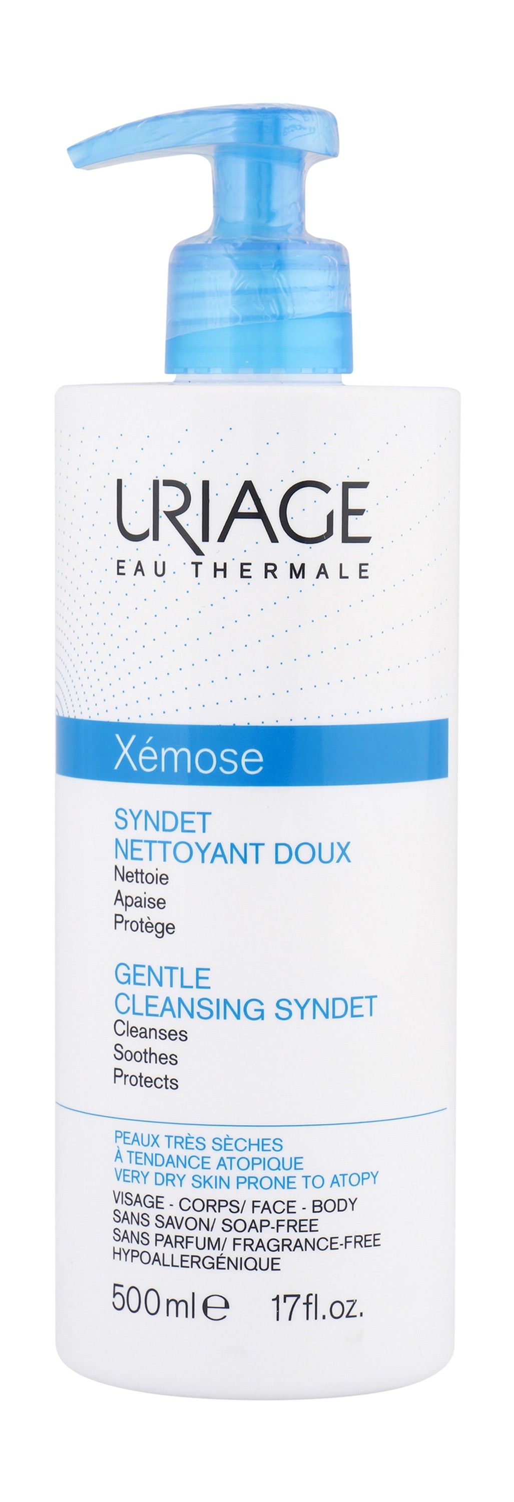 Uriage Xemose Hypoallergenic Gentle Cleansing Syndet for Face & Body with Very Dry Skin, 500ml - Makkah Pharmacy