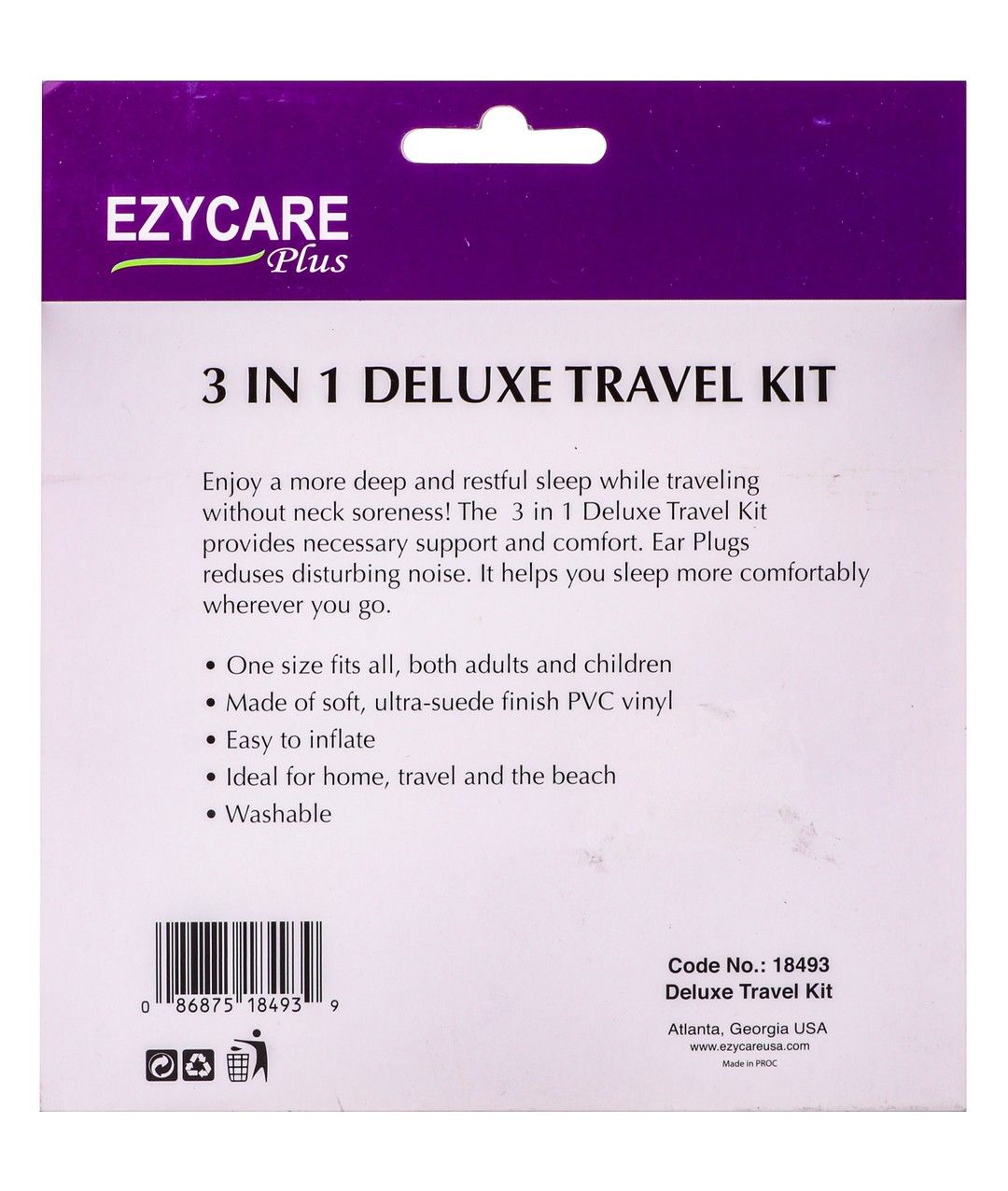 Ezycare Plus 3in1 Deluxe Travel Kit, 1 Pack - Makkah Pharmacy