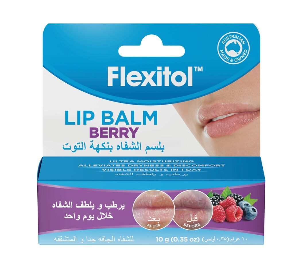 Flexitol Ultra Moisturizing & Soothing Lip Balm Berry Flavor for Dry & Chapped Lips, 1 Piece - Makkah Pharmacy