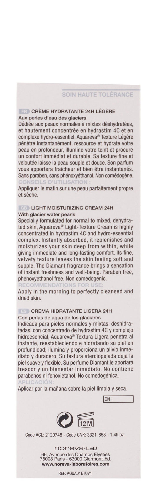 Noreva Aquareva 24H Moisturizing Face Cream for Normal to Combination Skin, 40ml - Makkah Pharmacy
