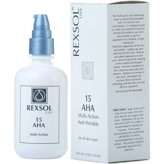 Rexsol 15 AHA Multi-Action Anti-Wrinkle Face Cream for All Skin Types, 120ml - Makkah Pharmacy