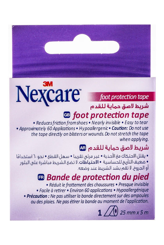 Nexcare Hypoallergenic Foot Protection Tape (25mmx5m), 1 Piece - Makkah Pharmacy
