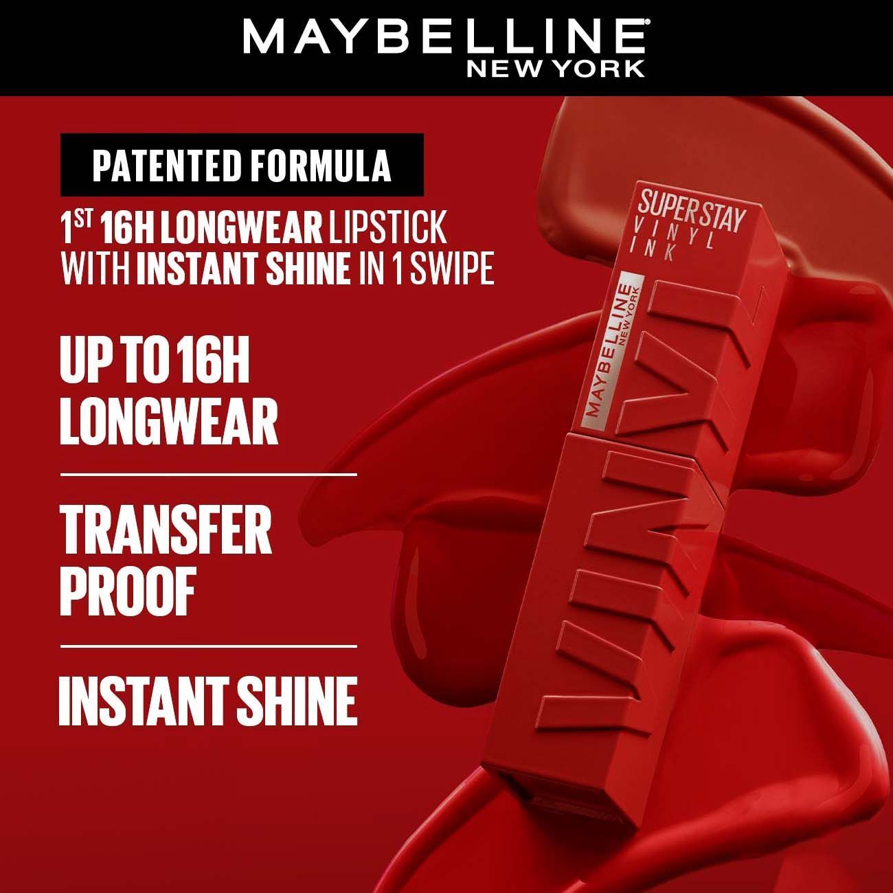 Maybelline Super Stay Vinyl Ink Liquid Lipstick Lippy 10, 1 Piece - Makkah Pharmacy