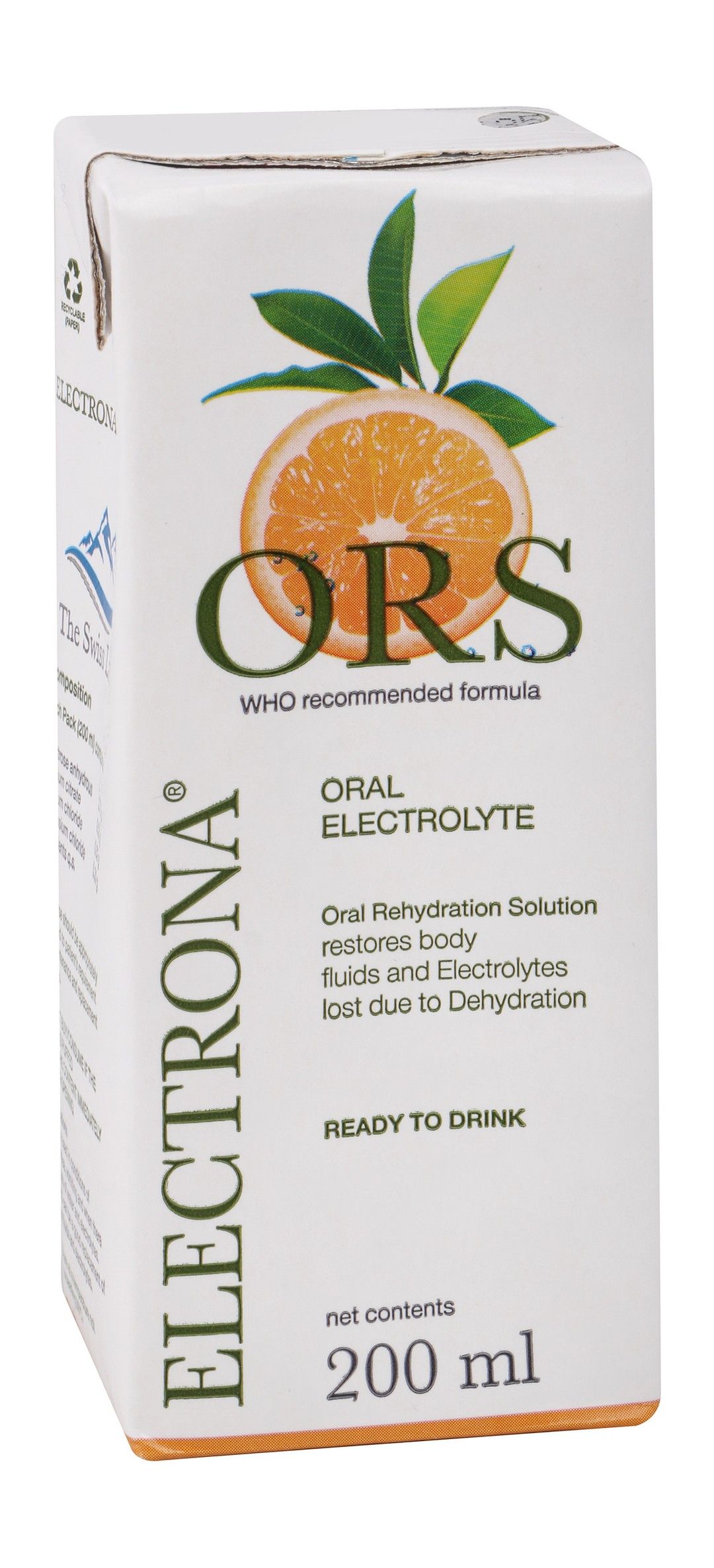 ORS Electrona Oral Rehydrating Electrolyte Drink Orange Flavor, 200ml - Makkah Pharmacy