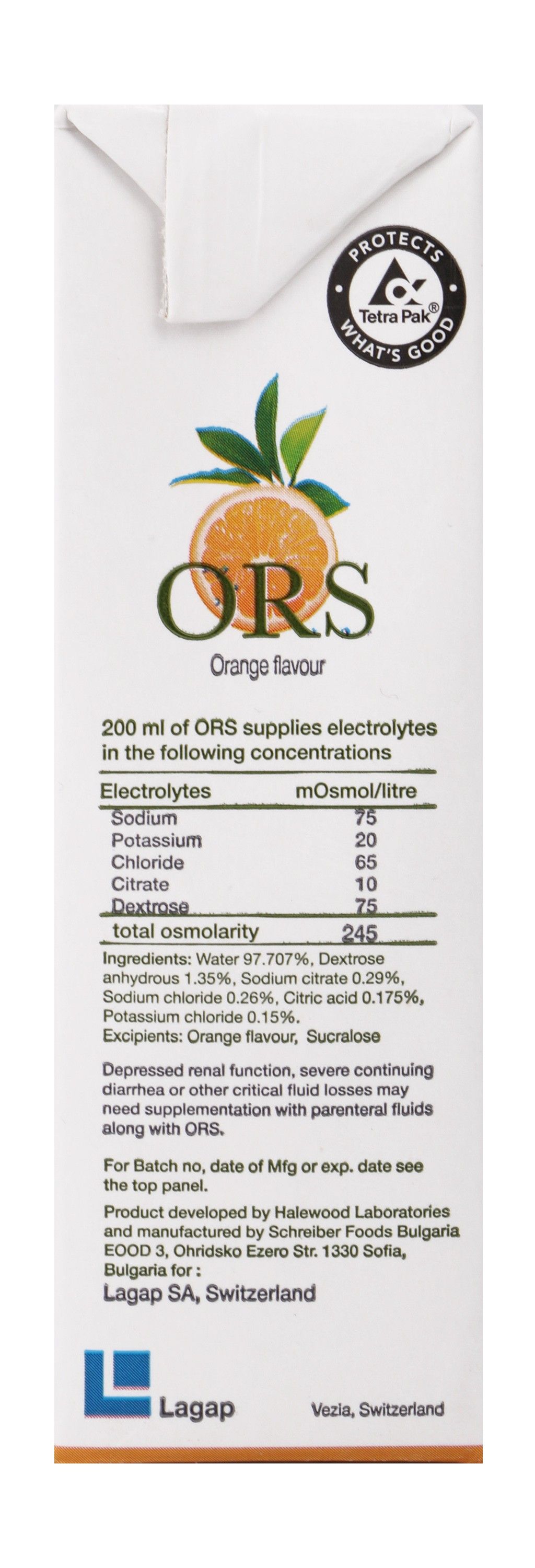 ORS Electrona Oral Rehydrating Electrolyte Drink Orange Flavor, 200ml - Makkah Pharmacy