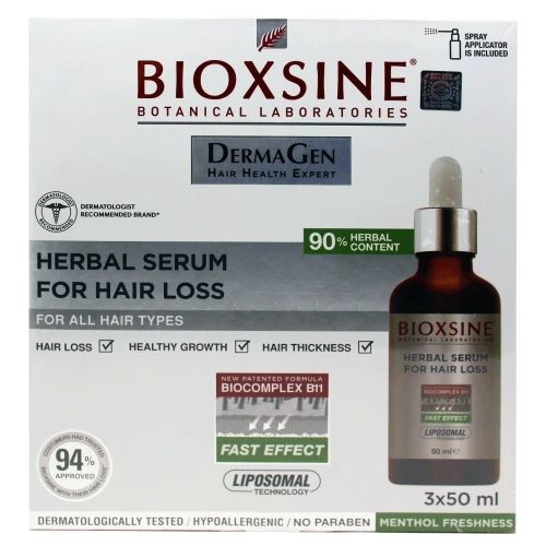 Bioxsine Dermagen Hypoallergenic Thickening & Anti-Hair Loss Herbal Serum, 3x50ml - Makkah Pharmacy